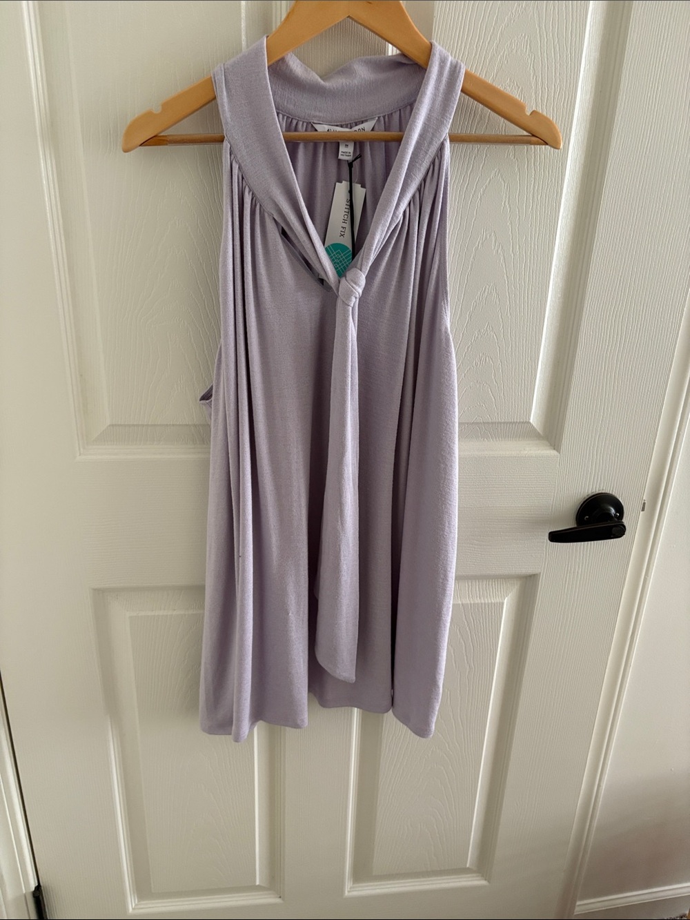 Purple tie halter top